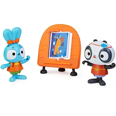 Image of Spin Master Brave Bunnies Painting Pack, with Boo Rabbit and Panda, 2 Action Figures 1 Canvas as Accessory, Toy for Children from 3 Years, Basic Set