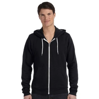 Image of Bella Canvas Unisex Poly Cotton Fleece Full Zip Hoodie Black L (US)