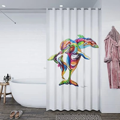 Image of Croydex Steven Brown Hannah McWave Shower Curtain, Multicolour, 1800x1800