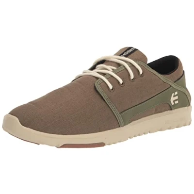 Image of Etnies Men&#039;s Scout Sneaker, Olive/TAN/Gum, 4 UK