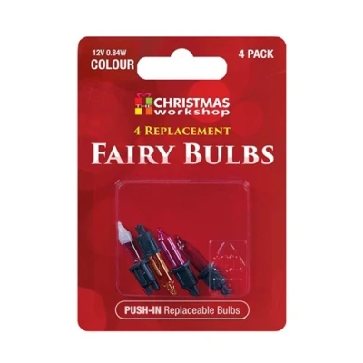 Image of Christmas Workshop 4pc Replacement Fairy Light Bulbs Multi Coloured