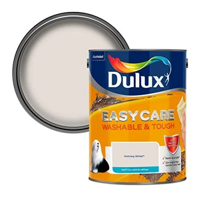 Image of Dulux Easycare Washable &amp; Tough Matt Emulsion Paint Nutmeg White 5L