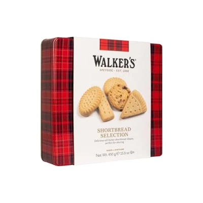 Image of Walker&#039;s Shortbread Square Assortment Tin, Traditional Pure Butter Scottish Recipe, 450g