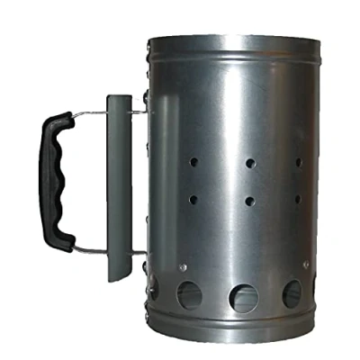Image of Bambelaa charcoal lighter, chimney starter, BBQ grill chimney, oven starter (silver)