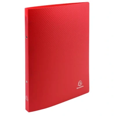 Image of Exacompta Ref 54195SE PP Opaque Ring Binder Suitable for Storing A4 Documents, 2 O Rings, 20mm Spine, Made from Polypropylene, Spine Label Red (Pack 5)