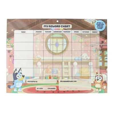 Image of Bluey Reward Chart with Stickers Charts for Children Behaviour Toys