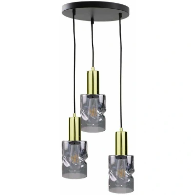 Image of Cross Cluster Pendant Ceiling Light Black, 30cm, 3x E27
