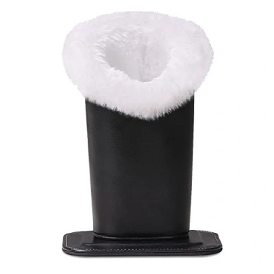 Image of MoKo Eyeglasses Holder, Modern Velvet Plush Lined PU Leather Household Magnetic Holder Protective [Anti scratch] [Dustproof] Stand Case for Eyeglass and Sunglasses, Black