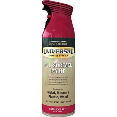 Image of Rust Oleum AE0160020E8 400ml Universal Spray Paint Crimson Red Gloss (Packing May Vary)