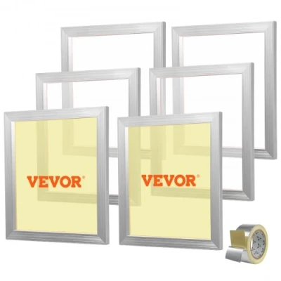 Image of VEVOR Screen Printing Kit, 6 Pieces Aluminum Silk Frames, 18x20inch Frame with 160 Count Mesh, High Tension Nylon Mesh and Sealing Tape for T Shirts DIY