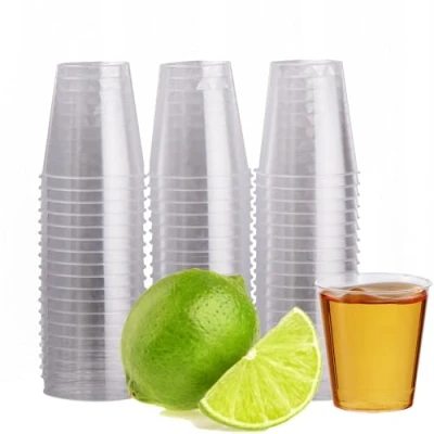 Image of MATANA 60 Crystal Clear Hard Plastic Shot Glasses, 30ml Sturdy &amp; Reusable Jello Shots, Sample Tasting Cups Birthdays, Weddings, Bachelorette or Bachelor Parties, Christmas, BBQ