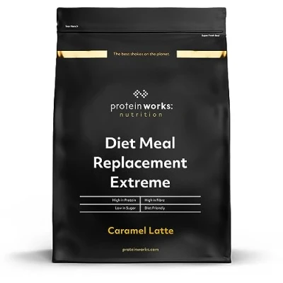 Image of Protein Works Diet Meal Replacement Extreme Shake, 200 Calorie Meal, High Supports Weightloss, 16 Servings, Caramel Latte, 1kg
