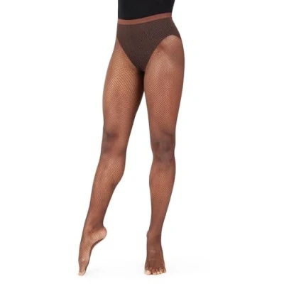 Image of Capezio Women’s Professional Fishnet Tights, Seamless Tights For Dance &amp; Performance, Premium Women Can Wear Ballet, Burlesque More Chestnut, S M (Small Medium)