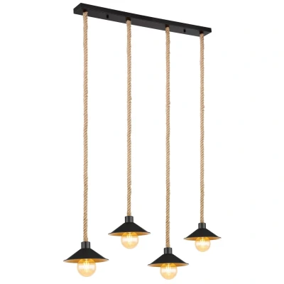 Image of Diana Bar Pendant Ceiling Light Matt Black 4x E27