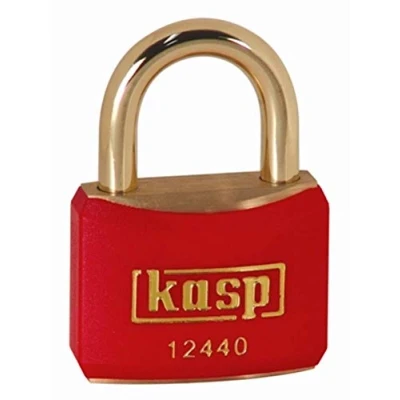 Image of Kasp Brass Padlock 40mm Shackle Red