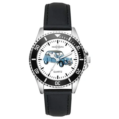 Image of KIESENBERG Gift for 2CV Blue Oldtimer Fans Driver Watch L 1815