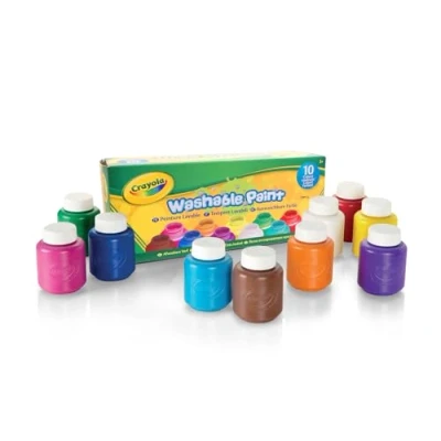 Image of CRAYOLA 54 1207G d Washable Gouaches for Kids, Classic School and Arts Crafts, Assorted Colours, 10 Unité (Lot de 1)