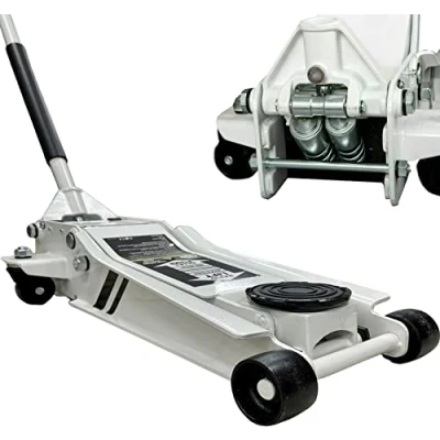 Image of Autojack 2.5 Tonne Trolley Jack Low Entry Hydraulic Car Garage Tool, Heavy Duty Rapid Lift Dual Pump, Large Saddle with Rubber Pad Suitable for Lowered Cars