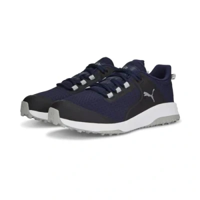 Image of Puma Golf Men&#039;s Fusion Grip Shoe, Navy Silver Quiet Shade, 8 UK