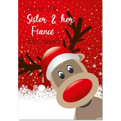 Image of doodlecards Sister &amp; Fiance Christmas Card Medium Size with Plain Envelope