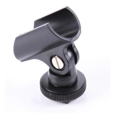 Image of luosh Microphone Holder Clip Holder,Microphone Stand 19mm Plastic Mic with Hot Shoe For Camera