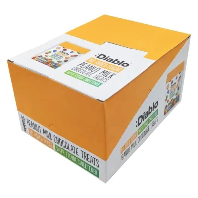 Image of Diablo Peanut Milk Chocolate Treats No Added Sugar Sweetened with Stevia Diabetic Hamper Basket Available Perfect for Gifting 40g (Pack Of 24)