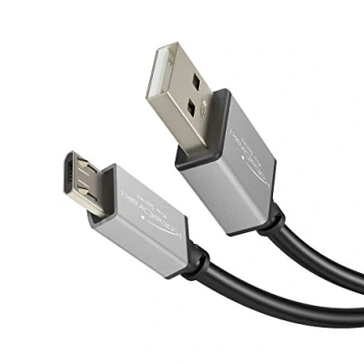 Image of KabelDirekt Micro USB 2.0 cable 2m (high speed data and charger cable, suitable for smartphones tablets with a port, black/space grey) PRO Series