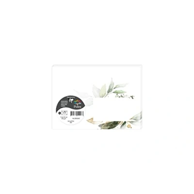 Image of Clairefontaine 55035C Pack of 20 Gummed Printed Envelopes C6 Format 11.4x16.2cm 120g Green Eucalyptus Collection 1 Invitation for Events and Correspondence Pollen Range