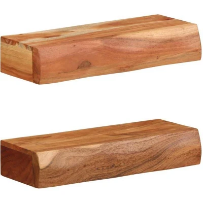 Image of vidaXL Wall Shelves 2 pcs 40x17x8 cm Solid Wood Acacia