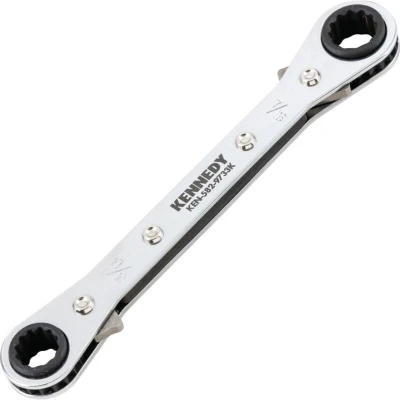 Image of Kennedy Metric Double End Ring Ratchet Spanner, Chrome Vanadium Steel, Reversible, 21mm x 22mm