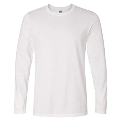 Image of Gildan Men&#039;s Soft Style L/Sleeve T Shirt, White, X Large