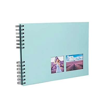 Image of Exacompta Ref 15001E MILANO Spiralbound Photo Album (50 Pages) 32 x 22cmin Size, Holds 150 Photos, 250gsm Black Card Pages, FSC Certified Green Paper Cover
