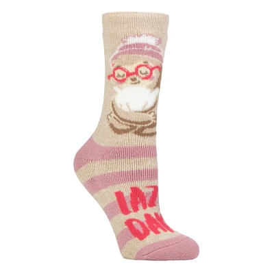 Image of Women&#039;s 1 Pair SOCKSHOP Heat Holders Fun Feet Lite Thermal Socks Lazy Days 4 8