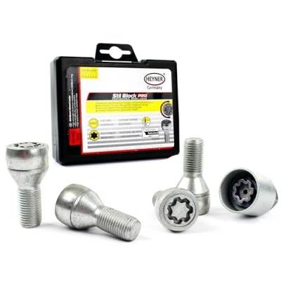 Image of Fits MG HS 2020 onwards Heyner Germany Locking Wheel Nuts Set 4 Car Security Locks Anti theft 522/5