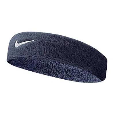 Image of NIKE Men&#039;s Swoosh Headband, Navy White 1 SIZE
