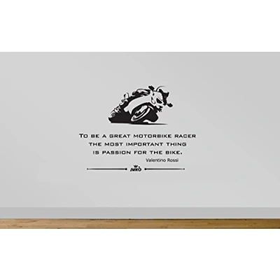 Image of Juko Valentino Rossi Wall Sticker Quote 1276 Moto GP Racing Decal. Black
