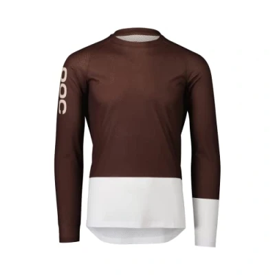 Image of POC Men&#039;s MTB Pure LS Jersey, Axinite Brown/Hydrogen White, XS UK
