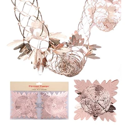 Image of Christmas Concepts® Pack Of 2 9ft Foil Garland Festive Hanging Decorations (Rose Gold)