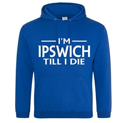 Image of AmeliaGouldApparel Ipswich Till I DIE Premium Mens Hoodie X Large Blue