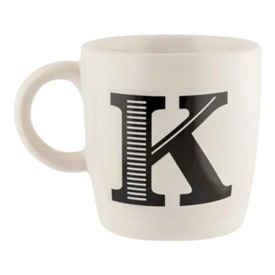 Image of FabFinds Hugga Mug with Initials Classic Ceramic Large Gift Coffee Cups 330ml (K)