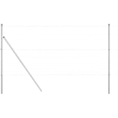 Image of vidaXL Fence Posts 26 pcs Ø32 mm 190 cm Galvanised Steel