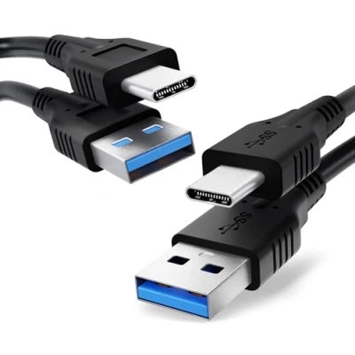 Image of CELLONIC 2x USB C Phone Charger Cable (LONG CONNECTOR) Compatible for Blackview BV9900, BV9800 Pro, BV9700 BV6800 BV6600, BV6300 Pro 1m Fast Charging 3A Smartphone Data PVC Black