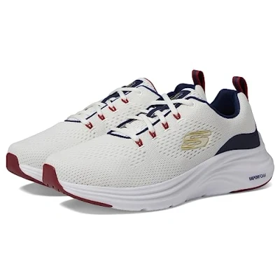 Image of Skechers Men&#039;s Vapor Foam Trainers, White Mesh/Synthetic/Navy Red Trim, 13 UK
