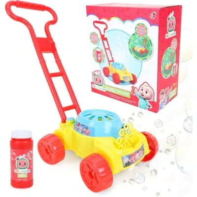 Image of Toyland® Cocomelon Lawn Bubble Mower Push Along Toy Lawnmower With Machine Battery Operated Outdoor Toys &amp; Garden Play