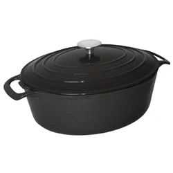 Image of Vogue Black Oval Casserole Dish 6Ltr