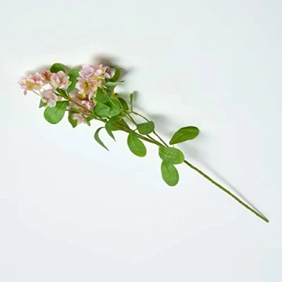 Image of HOMESCAPES Artificial Single Stem Pink Mira Blossom 77 cm Faux Silk Flower for Bouquet or Floral Arrangement