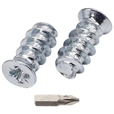Image of SKIR&#039;CO (100 pcs) Zinc Plated Euro Screws 6.0 x 13 mm, Drawer Runner Screws, Flat Countersunk Head, Hinge