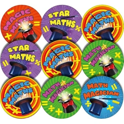 Image of 144 Magic Maths 30mm Glossy Reward Stickers for Teachers &amp; Parents