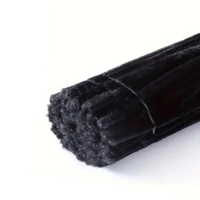 Image of Sequential 50 Black Pipe Cleaners for Craft 30cm x 6mm, Chenille Stems Arts &amp; Crafts Kids, School Crafting Projects