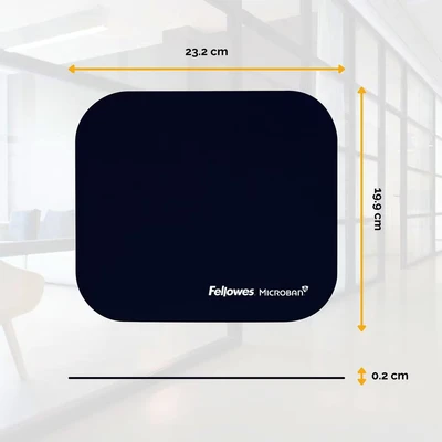 Image of Fellowes Microban Mouse Mat Black